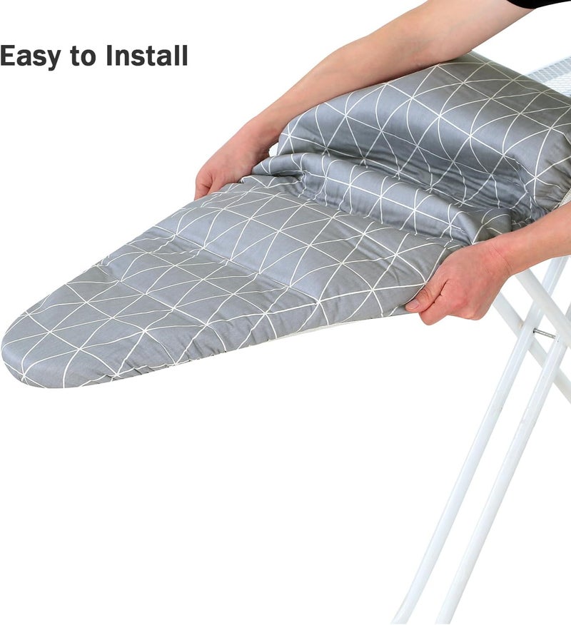 LCLW Ironing Board Cover and Pad Standard Size 15 x 54,3 Pairs of Hook and Loop Fastener Straps,Elastic Edges,Cotton Iron Board Cover with Scorch Resistant Thick Padding (Pattern G) - Image 5